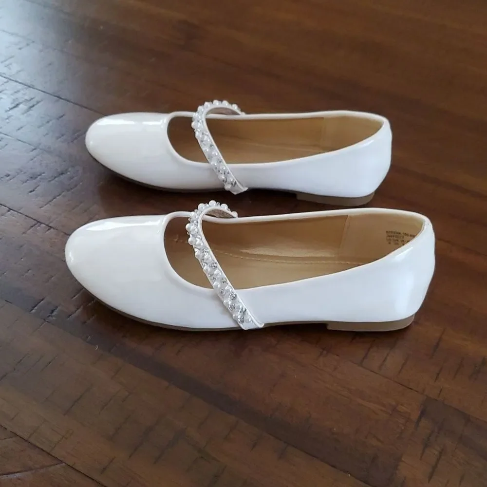 Dream Pairs Girl's Mary Jane Patent White Dress Shoes Special Occasions - Size 4